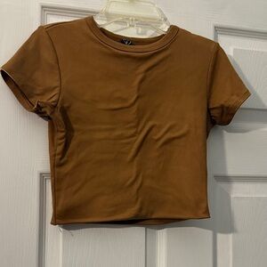 Windsor Brown Crop Tee - Women Tops
